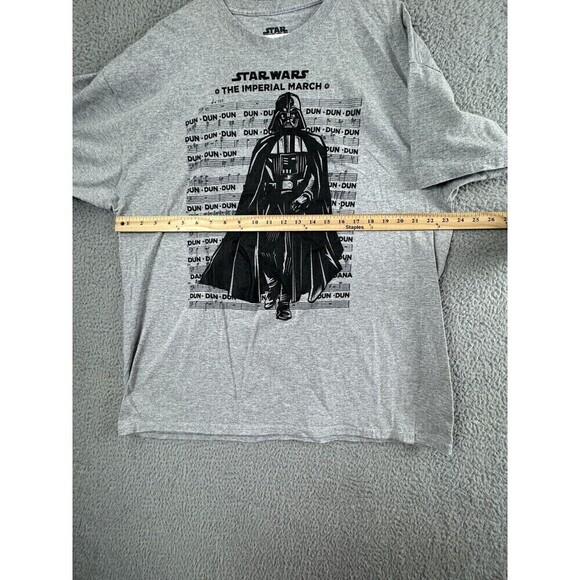 Star Wars Shirt 2XL Gray Black Darth Vader The Imperial March Top Tee - Picture 4 of 7